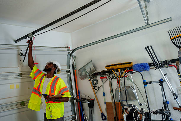 Professional Garage Door Panel Replacement technician working in Throckmorton County County, TX